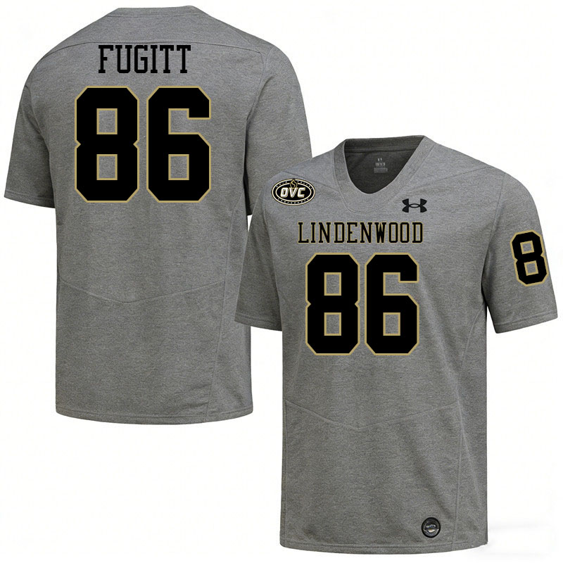 Lindenwood Lions #86 Darrin Fugitt College Football Jerseys,Uniforms-Grey